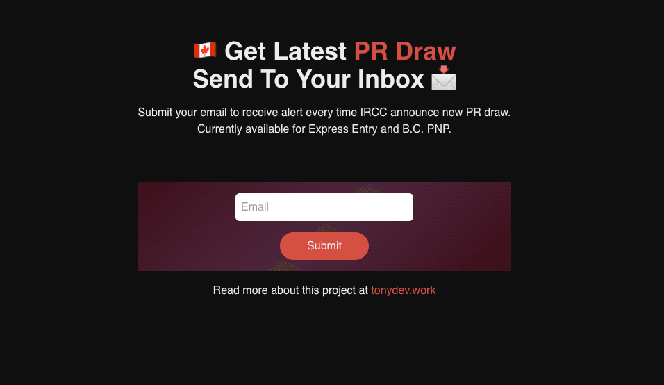 Screenshot of the project